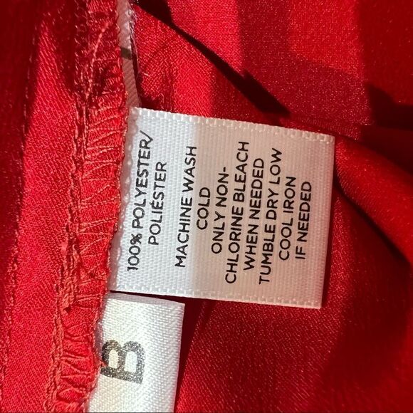 LOFT Red Scoopneck Ruffled Blouse Size XSP - Picture 5 of 5